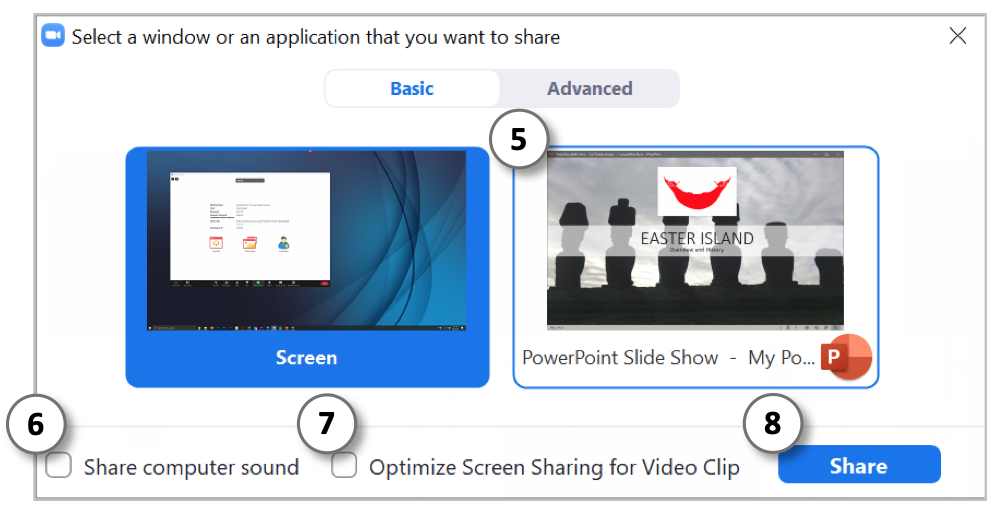 how to share screen on zoom without showing desktop